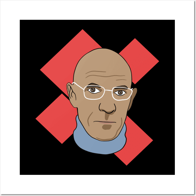 Michel Foucault - Portrait With Squares Wall Art by isstgeschichte